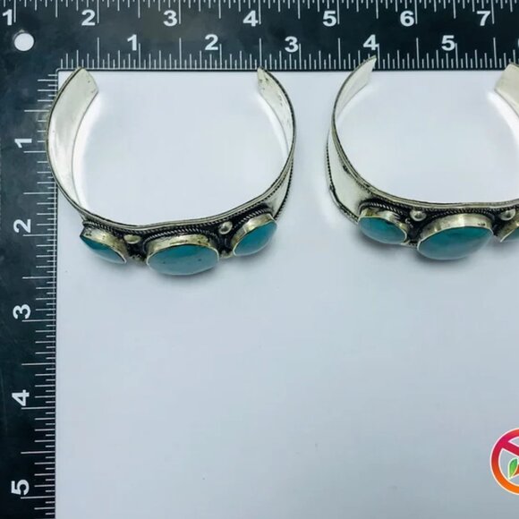 Single Tribal Stones Boho Cuff, Afghan Kuchi Ethnic Bracelet, Handmade Cuff - Picture 5 of 6